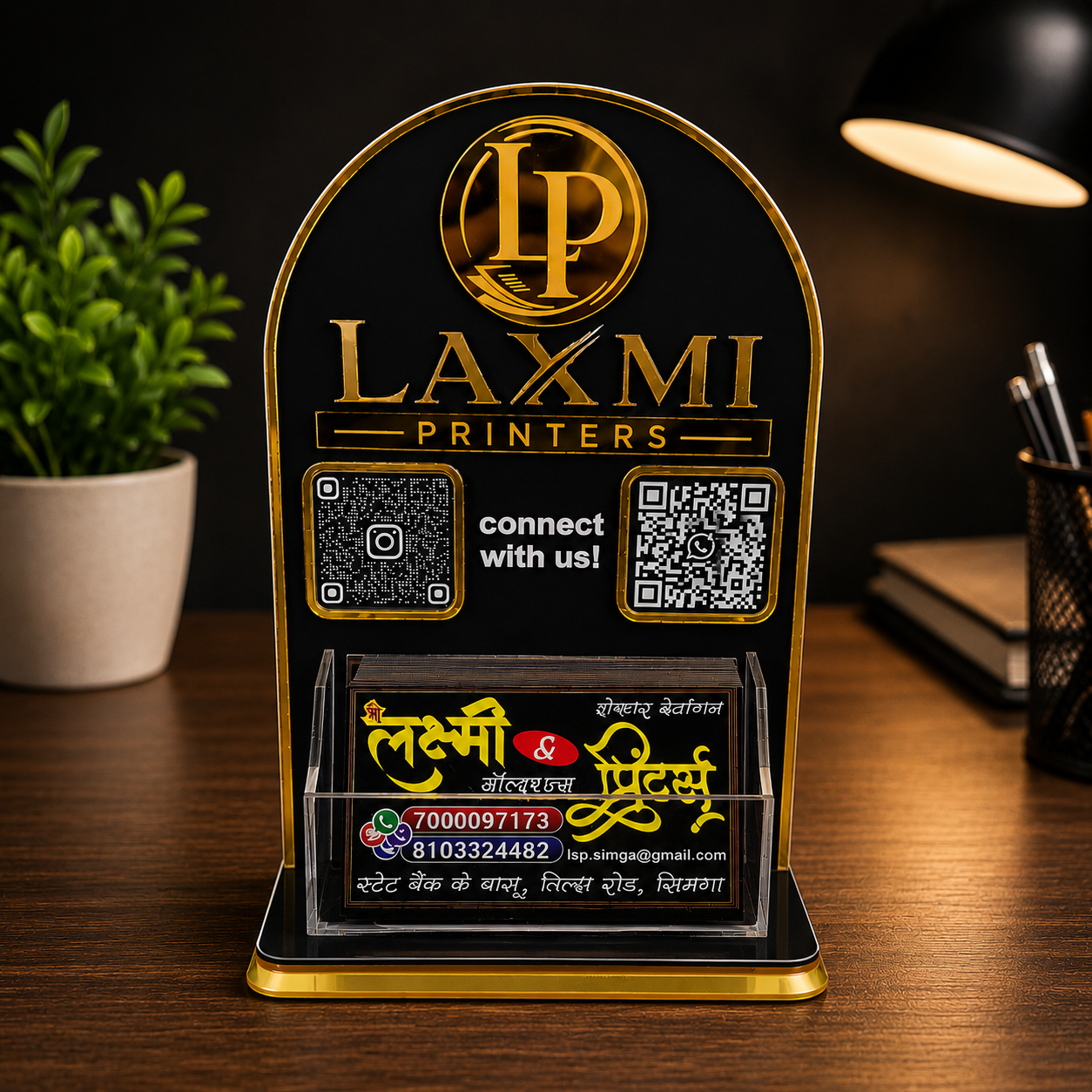 Customized Acrylic QR Standee with Logo | Tabletop Payment QR Code Stand | Social Media Display for Shops, Cafes, Salons, Restaurants